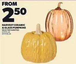 Loblaws Harvest ceramic & glass pumpkins offer