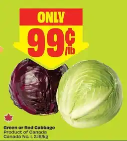 FreshCo Green or Red Cabbage offer