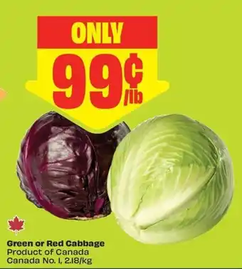 FreshCo Green or Red Cabbage offer