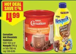 FreshCo Carnation hot chocolate canisters or Nesquik chocolate offer