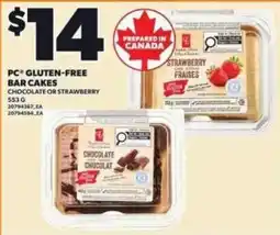 Loblaws PC gluten-free bar cakes chocolate or strawberry offer