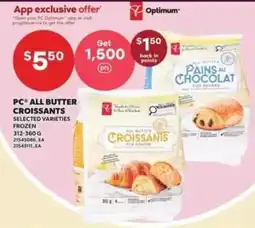 Loblaws PC all butter croissants offer