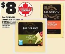 Loblaws Balderson cheddar or gouda offer