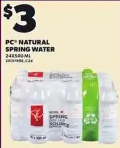 Loblaws PC natural spring water offer