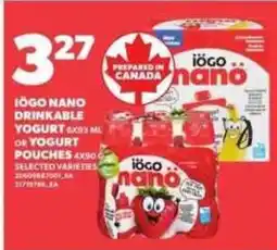 Loblaws iogo nano drinkable yogurt offer