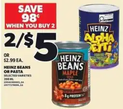 Loblaws Heinz beans or pasta offer