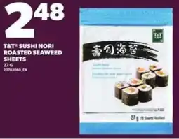 Loblaws T&T sushi nori roasted seaweed sheets offer