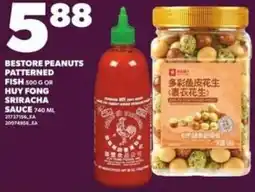 Loblaws Bestore peanuts patterned fish or huy fong sriracha sauce offer