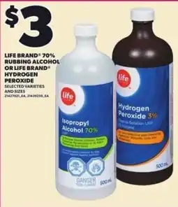 Loblaws Life Brand rubbing alcohol or Life Brand hydrogen peroxide offer