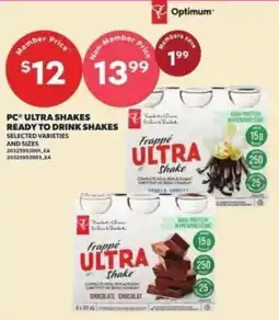 Loblaws PC ultra shakes offer