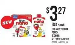 Loblaws iogo nano creamy yogurt pouch offer