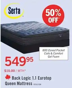The Brick Serta Back Logic 1.1 Eurotop Queen Mattress offer