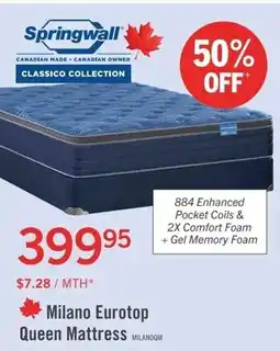 The Brick Springwall Milano Eurotop Queen Mattress offer