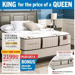 The Brick Stearns & Foster Allianz Queen or King Mattress offer