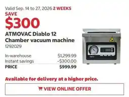 Costco Atmovac diablo 12 chamber vacuum machine offer