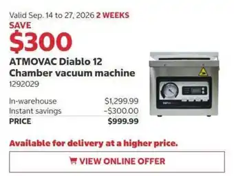 Atmovac diablo 12 chamber vacuum machine