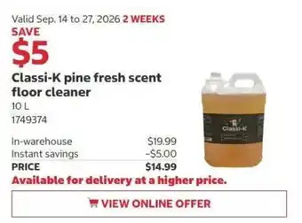 Classi-K pine fresh scent floor cleaner