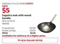 Costco Sagetra wok with wood handle offer