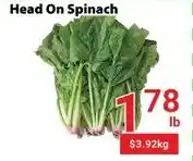Nations Fresh Foods Head On Spinach offer