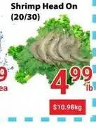 Nations Fresh Foods Shrimp Head On offer