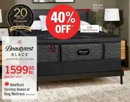 The Brick Beautyrest Black Amethyst Eurotop Queen or King Mattress offer