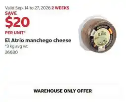 Costco El Atrio manchego cheese offer