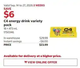 Costco C4 energy drink variety pack offer
