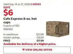 Costco Cafe Express hot cups offer