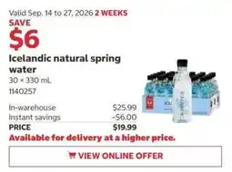 Costco Icelandic natural spring water offer