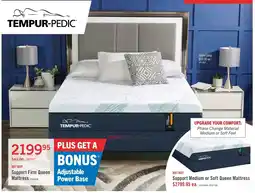 The Brick Tempur-pedic support firm queen mattress offer