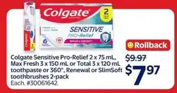 Walmart Colgate Sensitive Pro-Relief 2-pack offer