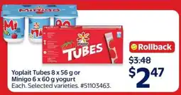 Walmart Yoplait Tubes 8 x 56 g or Minigo 6 x 60 g Yogurt offer