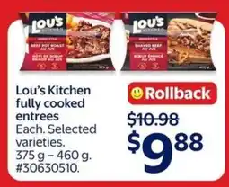Walmart LOU’S KITCHEN FULLY COOKED ENTRÉES offer