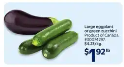 Walmart Large Eggplant or Green Zucchini offer