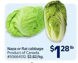 Walmart Napa or Flat Cabbage offer