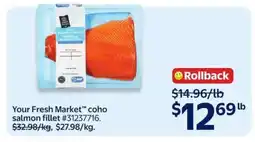 Walmart Your Fresh Market Coho Salmon Fillet offer