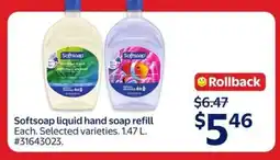 Walmart Softsoap Liquid Hand Soap Refill offer