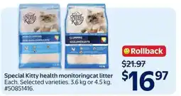 Walmart Special Kitty health monitoring cat litter offer