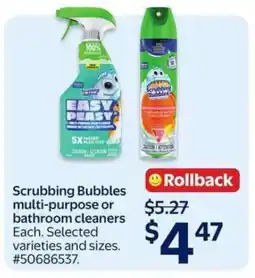 Walmart Scrubbing Bubbles multi-purpose or bathroom cleaners offer
