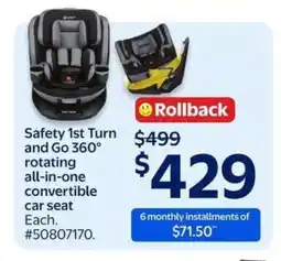 Walmart Safety 1st Turn and Go 360° Rotating All-in-One Convertible Car Seat offer