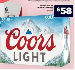 Real Canadian Liquorstore Coors Light or Molson Canadian Beer offer