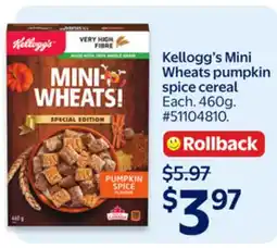 Walmart Kellogg's Mini Wheats pumpkin spice cereal offer