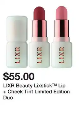 Sephora LIXR Beauty Lixstick Lip + Cheek Tint Limited Edition Duo offer