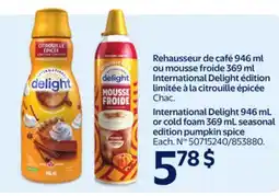 Walmart International Delight 946 ml or cold foam 369 ml seasonal edition pumpkin spice offer