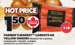 Loblaws FARMER'S MARKET CARROTS OR YELLOW ONIONS, 3 LB SACK offer
