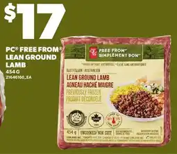 Loblaws PC FREE FROM LEAN GROUND LAMB offer
