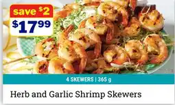 M & M Food Market Herb and Garlic Shrimp Skewers offer