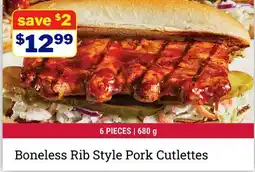 M & M Food Market Boneless Rib Style Pork Cutlettes offer