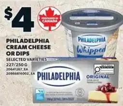 Loblaws Philadelphia cream cheese or dips offer