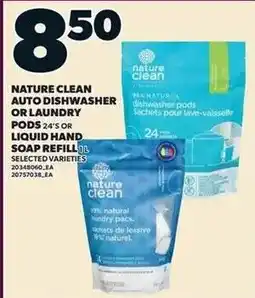 Loblaws Nature clean auto dishwasher pods or laundry liquid hand soap refill offer